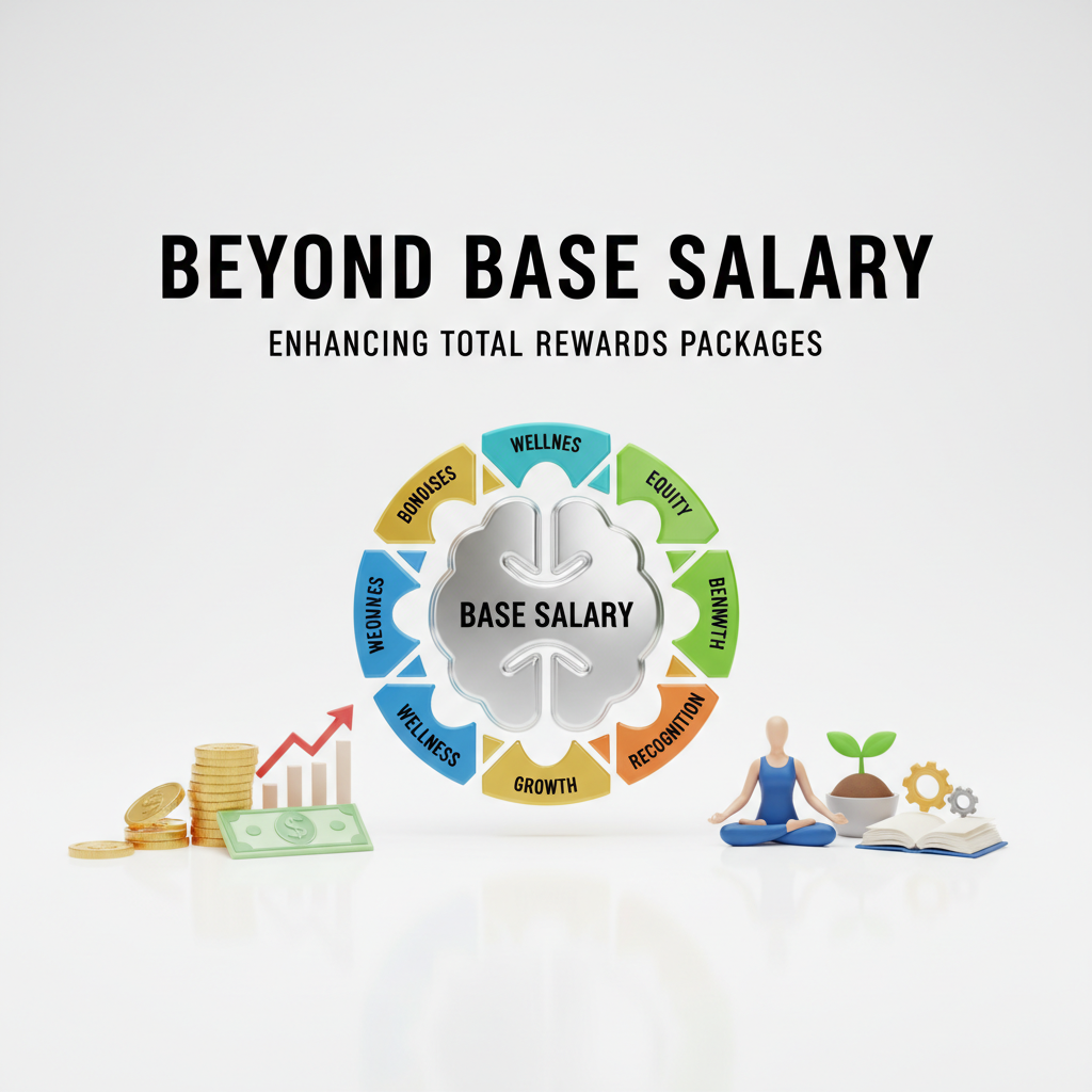Components of a modern total rewards package including benefits, culture, and development