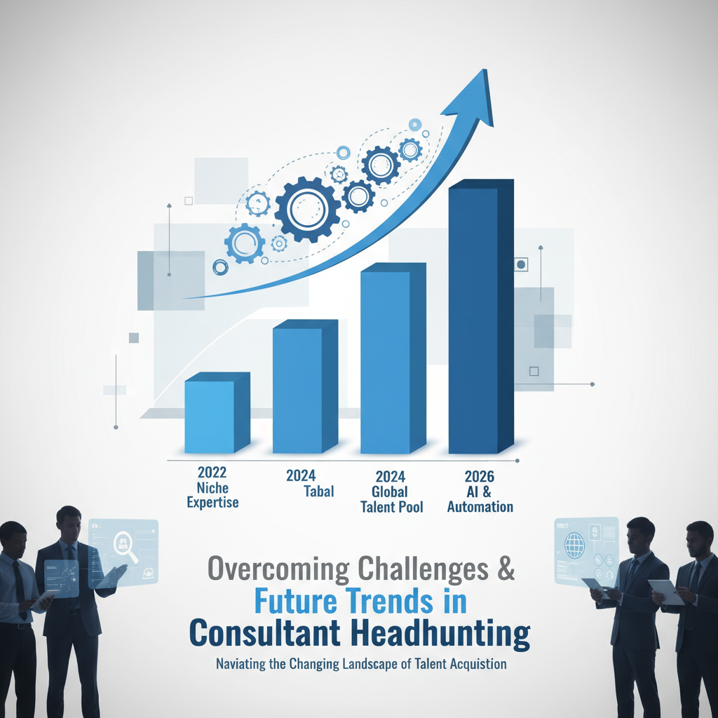 A diverse team of consultants collaborating on a complex project, symbolizing the competitive talent market