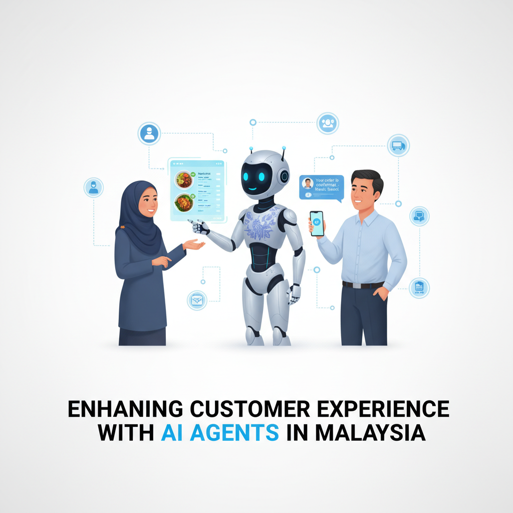 AI Agent assisting a customer in a futuristic food and beverage setting