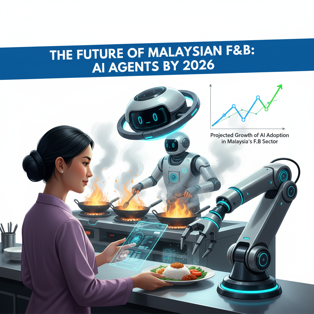 AI agent optimizing operations in a modern F&B kitchen