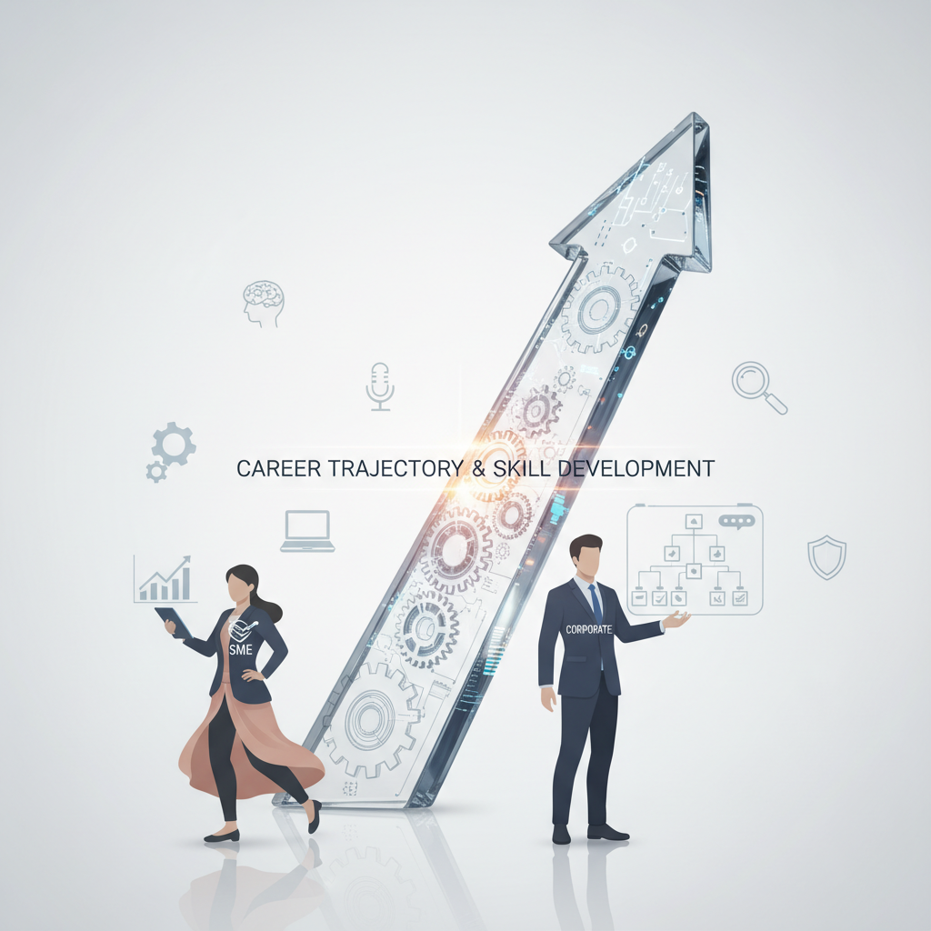 HR professionals collaborating in a fashion industry setting, symbolizing career progression and skill development.