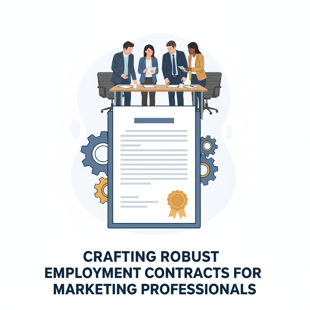 A professional woman in a marketing meeting, looking at charts and graphs, representing strategic planning and robust contracts.