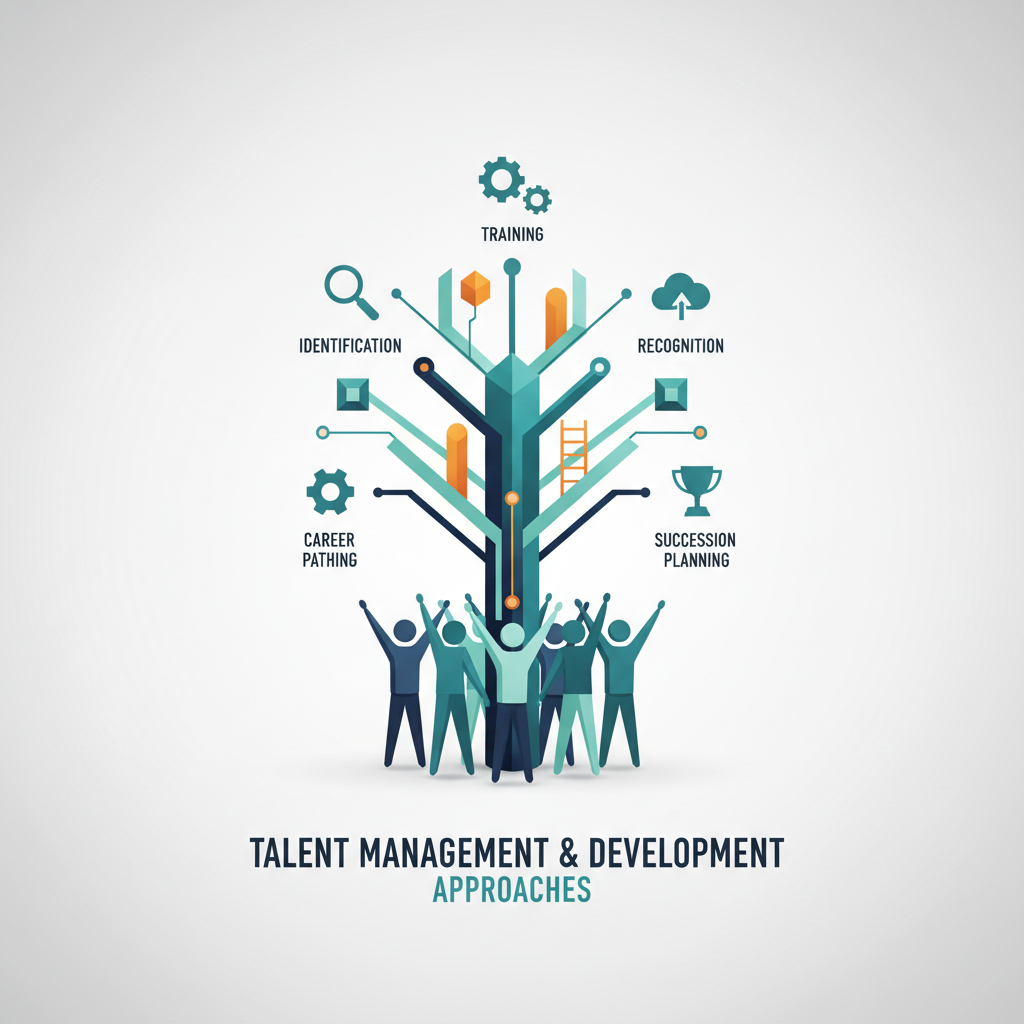 A stylized image representing talent development in the film industry, with elements of collaboration, creativity, and mentorship.