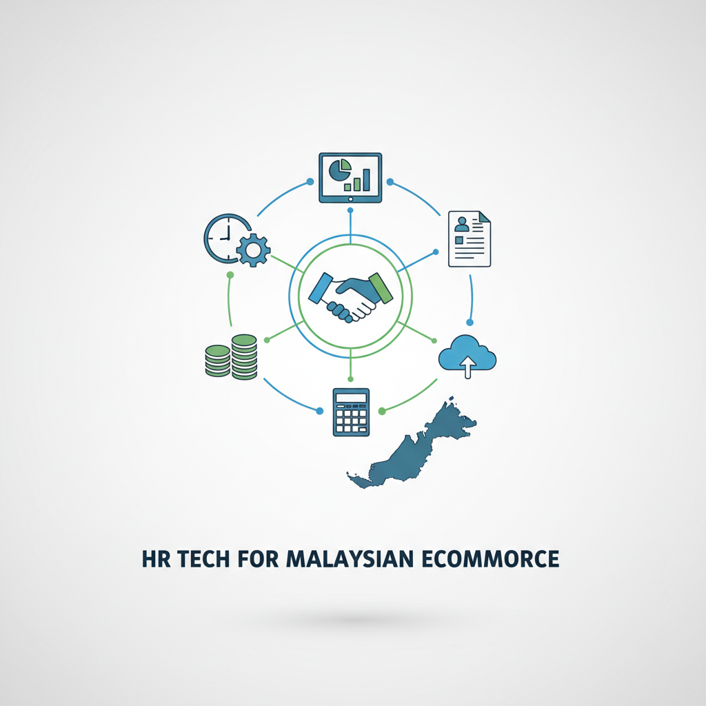 Digital HR tools dashboard showing various functions for Malaysian e-commerce business