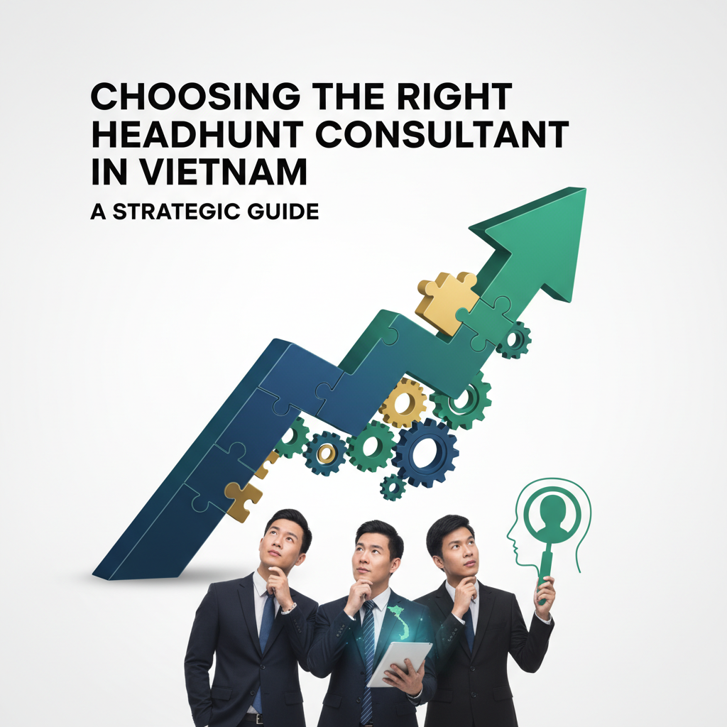 A diverse group of professionals collaborating in an office setting, representing successful talent acquisition through headhunting in Vietnam.