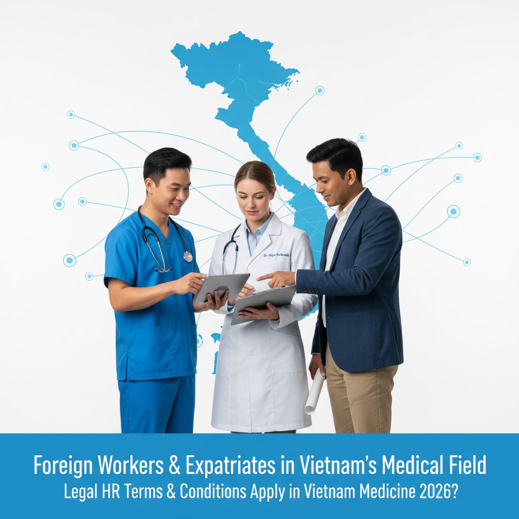 Medical professionals in Vietnam discussing patient care in a hospital setting
