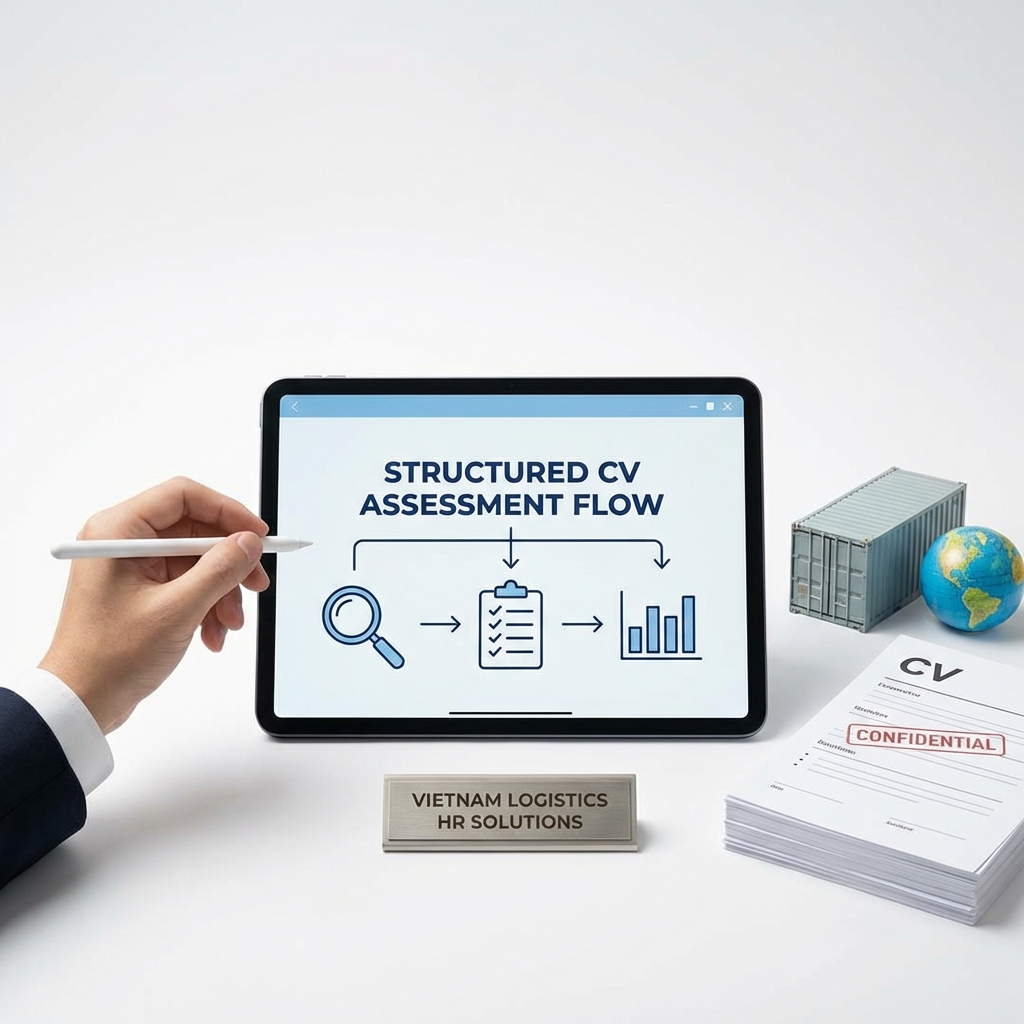 Test structure to assess Manager Level CVs in logistics field in vietnam
