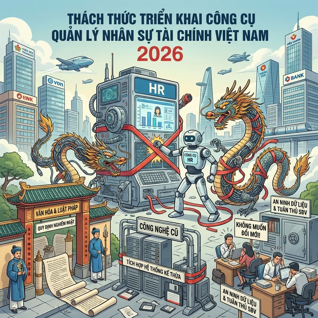 Công cụ quản lý nhân sự - ứng dụng cho lĩnh vực tài chính tại Việt Nam 2026 2 Thách thức khi triển khai Công cụ quản lý nhân sự - ứng dụng cho lĩnh vực tài chính tại Việt Nam 2026