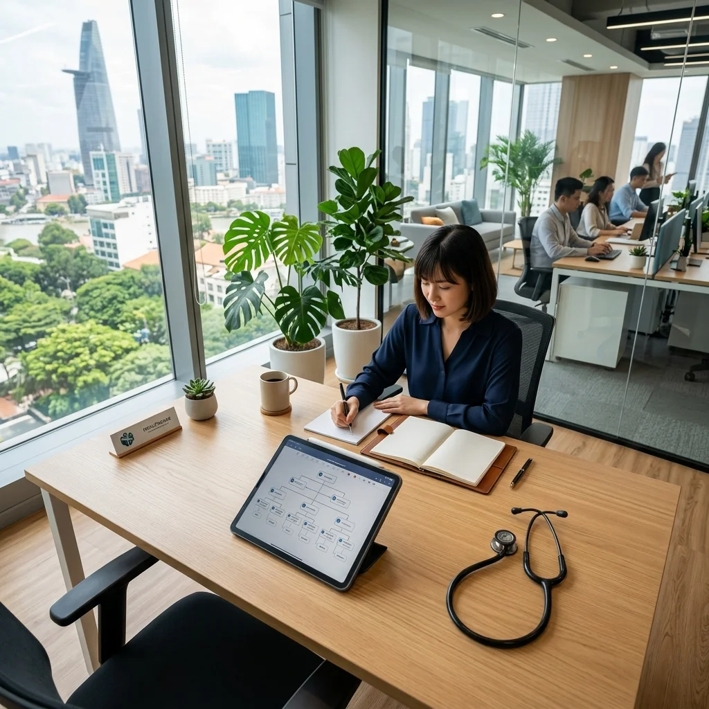 Hướng dẫn từng bước về cơ cấu nhân sự cho các doanh nghiệp vừa và nhỏ (SMEs) trong lĩnh vực y tế tại Việt Nam, dành cho CEO mới vào nghề.