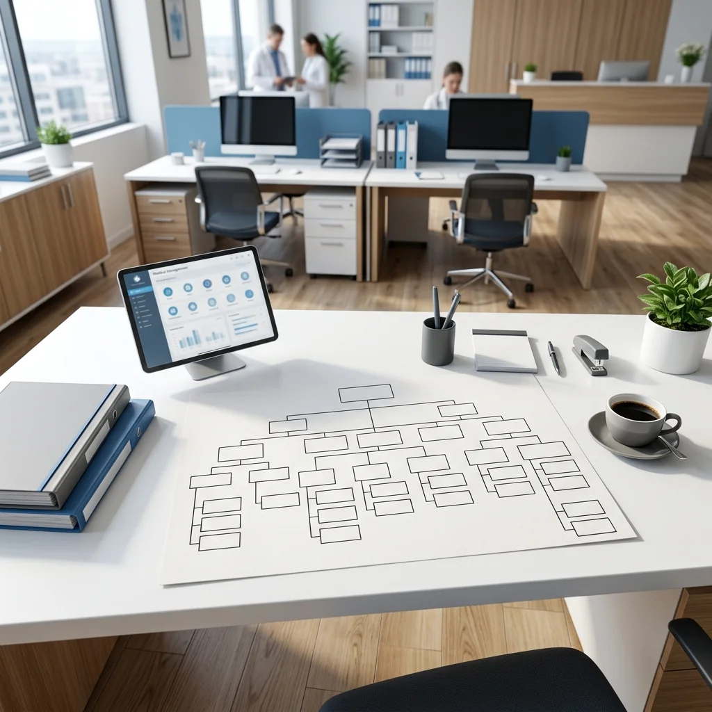 Hướng dẫn từng bước về cơ cấu nhân sự cho các doanh nghiệp vừa và nhỏ (SMEs) trong lĩnh vực y tế tại Việt Nam, dành cho CEO mới vào nghề. 2 Bước 2: Xây dựng sơ đồ tổ chức phòng khám chuẩn